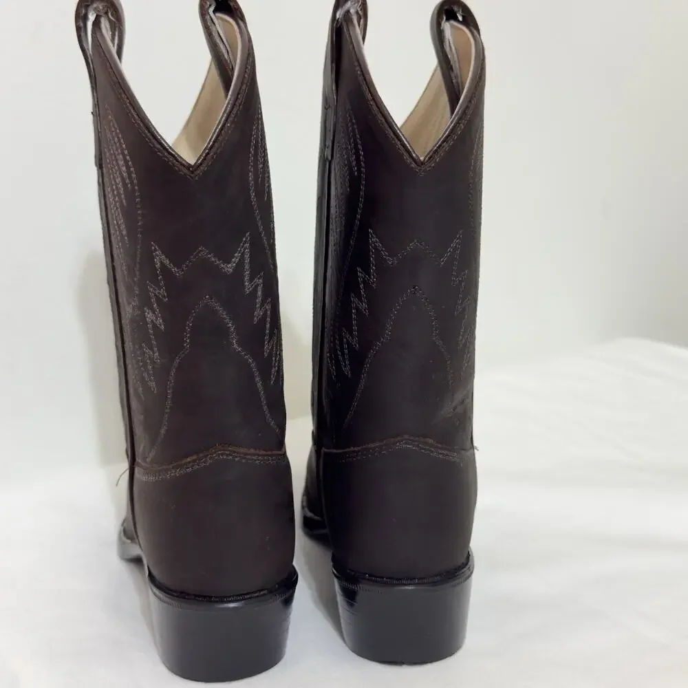 Old West Kids Black Western Boots Size 10.5 Unisex’s - Picture 5 of 12